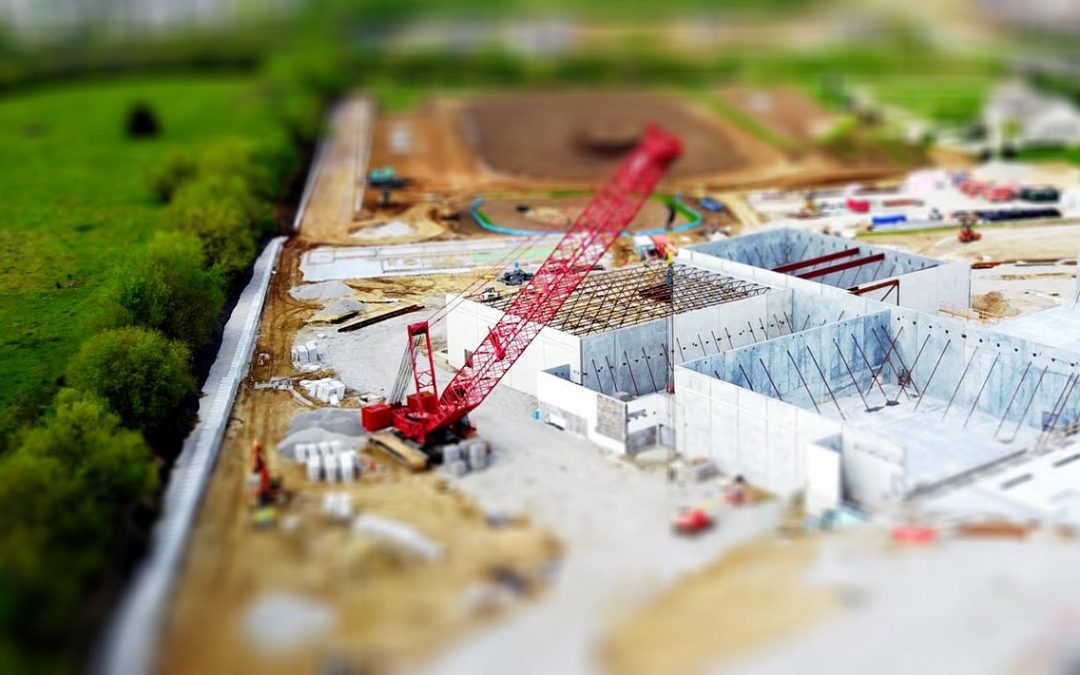 Construction site with crane